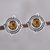 Citrine button earrings, 'Sparkling Beacon' - Round Citrine and Sterling Silver Rope Motif Button Earrings