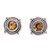 Citrine button earrings, 'Sparkling Beacon' - Round Citrine and Sterling Silver Rope Motif Button Earrings