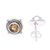 Citrine button earrings, 'Sparkling Beacon' - Round Citrine and Sterling Silver Rope Motif Button Earrings