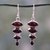 Garnet dangle earring, 'Romantic Quartet' - Garnet Cabochon Dangle Earrings Set in Sterling Silver