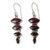 Garnet dangle earring, 'Romantic Quartet' - Garnet Cabochon Dangle Earrings Set in Sterling Silver