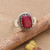Ruby cocktail ring, 'Ruby Luxury' - High-Polished 1-Carat Faceted Ruby Cocktail Ring from India (image 2) thumbail