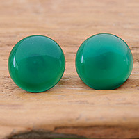 Onyx button earrings, Prosperous Sphere