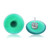 Onyx button earrings, 'Prosperous Sphere' - Green Onyx Cabochon Button Earrings Handmade in Thailand