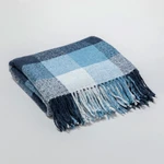 Ukrainian fringed throw blanket, 'Yarns for Peace' - Gingham-Patterned Fringed Throw Blanket from Ukraine