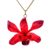 Gold accented natural orchid pendant necklace, 'Starry Flower' - Gold Accented Red-Purple Natural Orchid Pendant Necklace thumbail