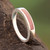 Rose quartz band ring, 'Pink Dual Enchantment' - Modern Polished Silver Band Ring with Inlaid Rose Quartz Gem (image 2) thumbail