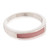 Rose quartz band ring, 'Pink Dual Enchantment' - Modern Polished Silver Band Ring with Inlaid Rose Quartz Gem thumbail