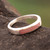 Rose quartz band ring, 'Pink Dual Enchantment' - Modern Polished Silver Band Ring with Inlaid Rose Quartz Gem (image 2b) thumbail