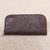 Tooled leather wallet, 'Flowers of Ubud in Brown' - Hand Tooled Brown leather Wallet