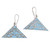 Sterling silver dangle earrings, 'Modern Triangle' - Modern Hand-Painted Sterling Silver Triangle Dangle Earrings