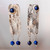 Lapis lazuli dangle earrings, 'True Sophistication' - Minimalist Textured Natural Lapis Lazuli Dangle Earrings