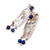 Lapis lazuli dangle earrings, 'True Sophistication' - Minimalist Textured Natural Lapis Lazuli Dangle Earrings