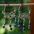 Lapis lazuli hoop chandelier earrings, 'Noble Nymph' - Polished Classic Lapis Lazuli Hoop Chandelier Earrings