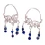 Lapis lazuli hoop chandelier earrings, 'Noble Nymph' - Polished Classic Lapis Lazuli Hoop Chandelier Earrings