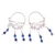 Lapis lazuli hoop chandelier earrings, 'Noble Nymph' - Polished Classic Lapis Lazuli Hoop Chandelier Earrings