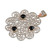 Collar colgante de filigrana de ágata - Collar con colgante de filigrana floral y cabujones de ágata negra