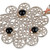 Collar colgante de filigrana de ágata - Collar con colgante de filigrana floral y cabujones de ágata negra