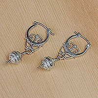 Sterling silver hoop earrings, 'Graceful Spin' - Classic Spiral High-Polished Sterling Silver Hoop Earrings