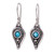 Sterling silver dangle earrings, 'Peaceful Drops' - Classic Drop-Shaped Reconstituted Turquoise Dangle Earrings