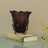 Ruffled Purple Basket