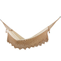 Cotton hammock, 'Solitary Pleasure' (single) - Handwoven Striped Single Cotton Hammock from Brazil