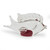 Blown glass figurine, 'Ruby Fish' - Hand Blown Glass Murano-Inspired Fish Figurine Red Center
