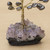 Hematite gemstone tree, 'Gleaming Leaves' - Hematite Gemstone Tree with an Amethyst Base from Brazil