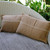 Cotton cushion covers, 'Caramel Portal' (pair) - Handloomed Rectangular Striped Cotton Cushion Covers (Pair)