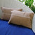 Cotton cushion covers, 'Caramel Portal' (pair) - Handloomed Rectangular Striped Cotton Cushion Covers (Pair)