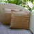 Cotton cushion covers, 'Caramel Window' (pair) - Handloomed Caramel Striped Cotton Cushion Covers (Pair)
