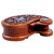 Wood puzzle box, 'Paisley & Magic' - Paisley-Shaped Walnut Wood Puzzle Box in Blue and Brown