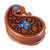 Wood puzzle box, 'Paisley & Magic' - Paisley-Shaped Walnut Wood Puzzle Box in Blue and Brown