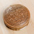 Wood jewelry box, 'Circle of Tradition' - Hand-Carved Traditional Floral Round Walnut Wood Jewelry Box