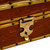 Embossed leather jewelry box, 'Floral Rhombuses' - Handcrafted Wood Embossed Leather Tin & Brass Jewelry Box