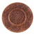 Wood relief panel, 'Spring on the Silk Road' - Hand-Carved Floral Round Brown Elm Tree Wood Relief Panel