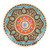 Brass wall art, 'Blue Paradise Drops' - Geometric Blue and Black Brass Wall Art with Drop Motifs