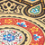 Brass wall art, 'Blue Paradise Drops' - Geometric Blue and Black Brass Wall Art with Drop Motifs