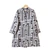 Pelaje de algodón de gran tamaño - Abrigo oversize de algodón azul y negro con estampado ikat
