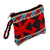 Cotton and wool coin purse, 'Ancestral Fortune' - Geometric-Patterned Red Zippered Cotton and Wool Coin Purse