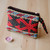 Cotton and wool coin purse, 'Ancestral Fortune' - Geometric-Patterned Red Zippered Cotton and Wool Coin Purse