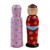 Wood figurines, 'Majestic Marriage' (set of 2) - Set of 2 Yellow and Red Wood Bride and Groom Figurines