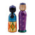 Wood figurines, 'Magnificent Marriage' (set of 2) - Set of 2 Painted Colorful Wood Bride and Groom Figurines