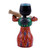 Figura de madera - Figura tradicional de madera roja pintada de niña y tanbur