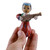 Figura de madera - Figura tradicional de madera roja pintada de niña y tanbur