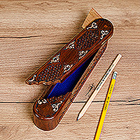 Wood puzzle box, 'Palace Secrets' - Oblong-Shaped Classic Walnut Wood Puzzle Box in Brown