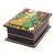 Wood jewelry box, 'Thriving Harvest' - Handmade Black Walnut Wood Jewelry Box with Farmer in Green