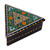 Lacquered papier mache jewelry box, 'Triangular Vitality' - Handmade Green Triangular Jewelry Box with Floral Details