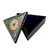 Lacquered papier mache jewelry box, 'Triangular Harmony' - Painted Green Triangular Jewelry Box with Round Floral Motif
