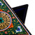 Lacquered papier mache jewelry box, 'Triangular Harmony' - Painted Green Triangular Jewelry Box with Round Floral Motif